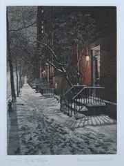 Side Steps by Frederick Mershimer, Color mezzotint, sold Jul 2010