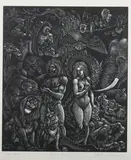 Fritz Eichenberg, The Bite from "Fables with a Twist", Woodcut