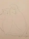 Helen Schreider, Shipibo and Masato Pot, Pencil on paper.