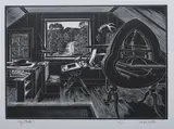 Herbert Waters, My Studio, Wood engraving