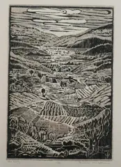 Isabelle Walker, The Valley, Color woodcut