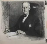 J. J. Wauk, Al Smith, Charcoal and white chalk on paper