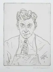 Jacob Kainen, Self-Portrait, Drypoint