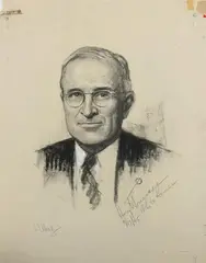 J. J. Wauk, Harry Truman, Pencil on paper