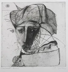 John Sirica, Rembrandt and Nemesis, Etching and drypoint