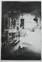 John Winkler, Chinese Drugstore, Etching