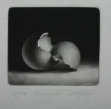Konstantin Chmutin, EGG SHELLS, numbered 49/70 and inscribed illegibly in pencil lower margin, Mezzotint