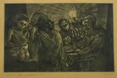 Moshe Gat, The Family of Four, Etching