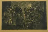 Moshe Gat, The Family of Four, Etching