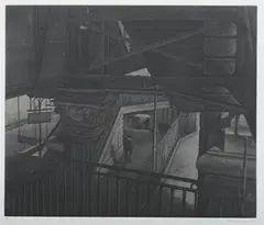 Peter Bräuninger, Paris Metro Station, Mezzotint