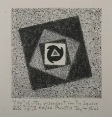 Prentiss Taylor, Four Square Inches of Utter Disrespect for the Square, Lithograph