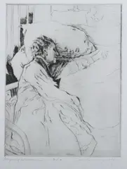 Priscilla Treacy, Untitled (Sleeping Woman), Etching and drypoint