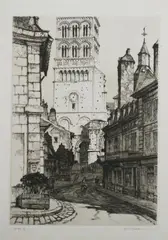 Samuel Chamberlain, La Charite-Sur Loire, Drypoint