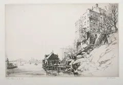 Syd Browne, Sutton Place, Etching
