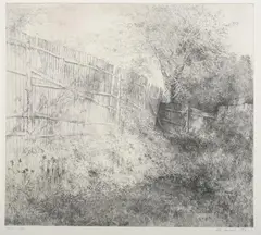 Tom Edwards, Fence, Etching