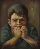 Ernesto Picarelli, Niño Tranquilo, Oil on board