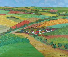 Mario Giacoya, Paisaje de Campo, Acrylic on canvas