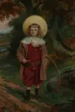 Antoine Auguste Thivet, Young Boy with Hoop, Oil on canvas