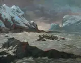 Charles Henrida, Remnants of a Shipwreck, Oil on canvas