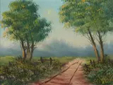Path Through the Trees by Continental School, Oil on canvas, offered Jul 2010