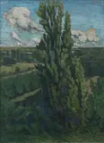 Cypress Grove by Continental School, CYPRESS GROVE, oil on canvas, sold Jul 2010