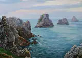 Coastal Inlet by Continental School, COASTAL INLET, oil on panel, offered Jul 2010