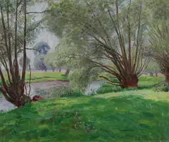 Henri Vincent-Anglade, Les Saules, Oil on canvas