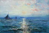 Italo Giordani, Sunrise, Oil on panel