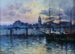 Italo Giordani, Sunset, Oil on panel