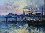 Italo Giordani, Sunset, Oil on panel