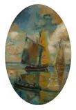 Morin, Sailboats on the Water, Oil on board