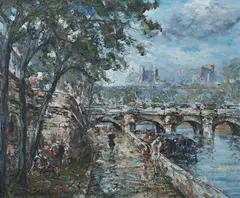 Raymond Besse, Le Pont Neuf, Oil on canvas