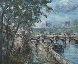 Raymond Besse, Le Pont Neuf, Oil on canvas