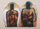 Li Fang, Two Angels, Mixed media on paper