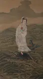 Fu Ru, Untitled, GUANYIN, ink and color on silk scroll, signed and sealed, dated 1938