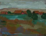 Alexandra Ivanovna Yakusheva, Summer in Saburovo, Oil on board