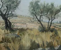 Claude Chabal, Provençal Landscape, Oil on canvas