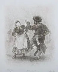 Tully Filmus, Handkerchief Dance, Lithograph