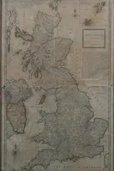 Herman Moll, A New Map of Great Britain, Engraving, with canvas backing
