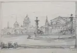 Anna Ostroumova-Lebedeva, View of Leningrad, Pencil