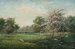 John Andrews, A Creekside Meadow, Oil on canvas