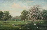 John Andrews, A Creekside Meadow, Oil on canvas