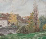 Pierre Dumont, Landscape with Mill House, Oil on canvas