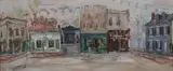 Caroline van Hook Bean, Street Scene, Gouache