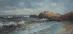 William Henry Chandler, Rocky Shoreline, Pastel