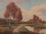 B. Major, Path Through Autumn Landscape, Oil on canvas laid on board