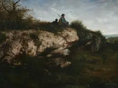 Louis-Nicolas Cabat, Le Chasseur, Oil on board