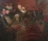 William Merritt Chase, Church Interior, Oil on canvas
