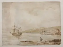 Crimean View by Ivan Konstantinovich Aivazovsky, Watercolor, sold Sep 2010