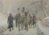 Wilhelm Carl August Zimmer, Mineworkers' Noon, Oil on canvas